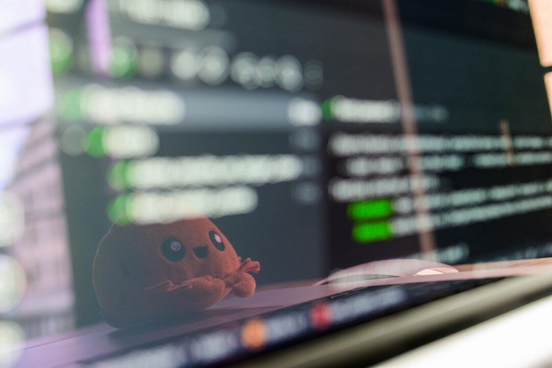 developer reviewing code on screen